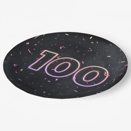 100e verjaardag Neon Sign On Black Paper Bord (Gekanteld)