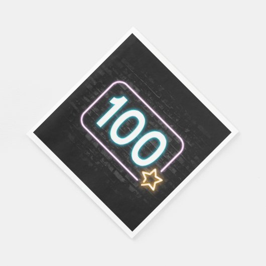 100e verjaardag Neon Sign On Brick Servet (Hoek)