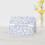 100e verjaardag nummer patroon blauw en wit kaart (Gele Bloem)