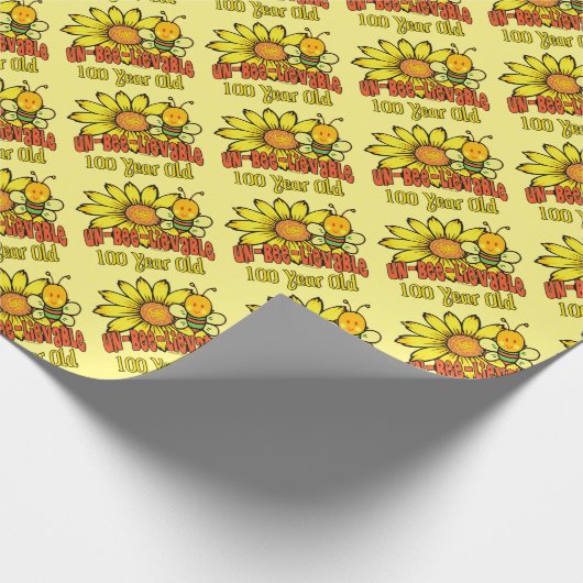 100e verjaardag - Ongelooflijk op 100 jaar oud Cadeaupapier (Hoek)