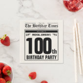 100e Verjaardag Oude Krant  Custom Party Servet (Insitu)