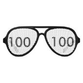 100e verjaardag partij tinten aviator zonnebril (Voorkant)
