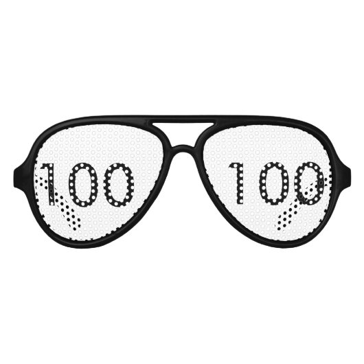 100e verjaardag partij tinten aviator zonnebril (Voorkant)