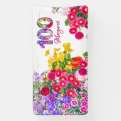 100e Verjaardag Party Bloemen Modern 100 Spandoek (Verticaal)