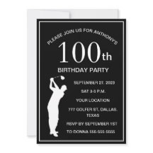100e verjaardag Party Golfer Black Par Adult Golf