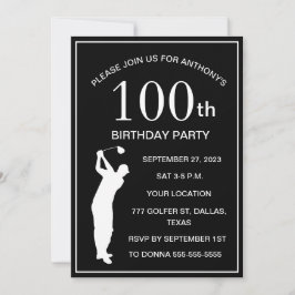 100e verjaardag Party Golfer Black Par Adult Golf Kaart