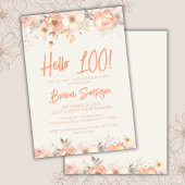 100e Verjaardag Party Perzik Beige Ivoor Bloemen Kaart