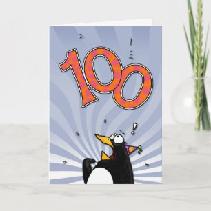 100e verjaardag - Penguin Surprise Kaart