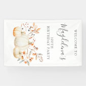 100e verjaardag Pompoen val bladeren verticaal Spandoek (Horizontaal)