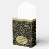 100e verjaardag Random Number Pattern Black/Gold Bedankdoosjes (Geopend)