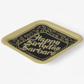 100e verjaardag Random Number Pattern Black/Gold Papieren Bordje (Gebogen)