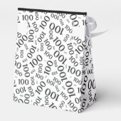 100e verjaardag Random Number Pattern Black/White Bedankdoosjes (Achterkant)