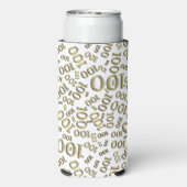 100e verjaardag Random Number Pattern Gold Seltzer Blikjeskoeler (Seltzer Achterkant)
