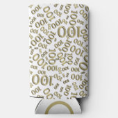 100e verjaardag Random Number Pattern Gold Seltzer Blikjeskoeler (Achterkant)