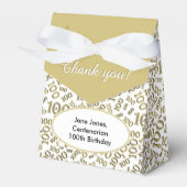 100e verjaardag Random Number Pattern Gold/White Bedankdoosjes (Voorkant Zijde)