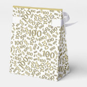 100e verjaardag Random Number Pattern Gold/White Bedankdoosjes (Achterkant)