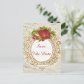  100e Verjaardag Red Rose Lijst Muziekblad Aankondigingskaart (Staand voorkant)