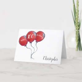 100e verjaardag rode ballon feestdagen kaart