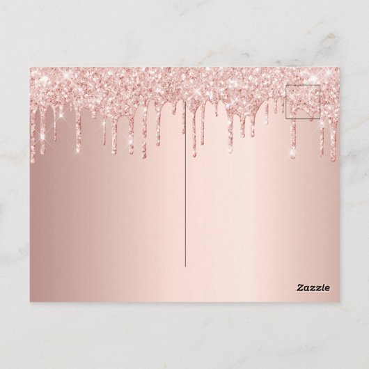 100e verjaardag roos goud glitter behalve de datum briefkaart (Achterkant)