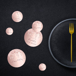 100e verjaardag roos goud glitter druppelt roze confetti