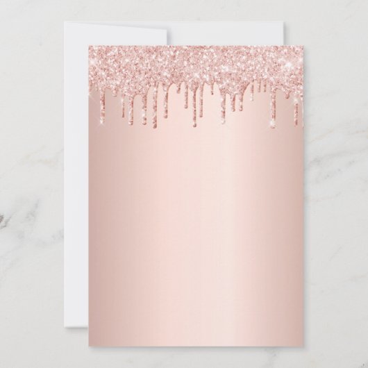 100e verjaardag roos goud glitter druppelt roze gl kaart (Achterkant)