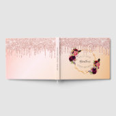 100e verjaardag roos gouden geometrische glitterdr gastenboek (Volledig)