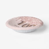 100e verjaardag roos gouden glitter druppels roze papieren kommen (Gebogen)