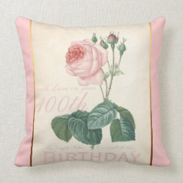 100e verjaardag  Roos Pillow Kussen