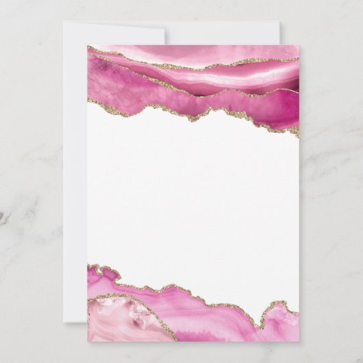 100e verjaardag Roze Agate Marble Kaart (Achterkant)
