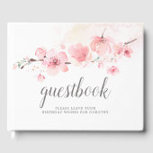 100e verjaardag Roze Cherry Blossom Floral Gastenboek (Voorkant)