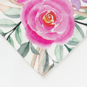 100e verjaardag roze floral fleece deken (Hoek)