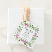 100e verjaardag Roze hydrangeas Hartelijk dank Bedankjes Labels (In situ)