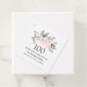 100e verjaardag Roze Rose Eucalyptus Bedankjes Labels (In situ)