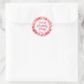 100e verjaardag Roze Rose Swirly Heart Envelope Ronde Sticker (Tas)