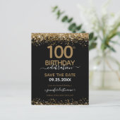 100e verjaardag Save the Date Budget Invitation (Staand voorkant)