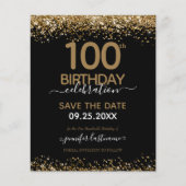 100e verjaardag Save the Date Budget Invitation (Voorkant)