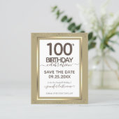 100e verjaardag Save the Date Budget Invitation (Staand voorkant)