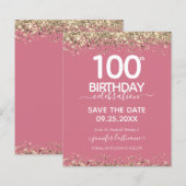 100e verjaardag Save the Date Budget Invitation (Voorkant / Achterkant)