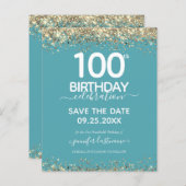 100e verjaardag Save the Date Budget Invitation (Voorkant / Achterkant)