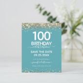 100e verjaardag Save the Date Budget Invitation (Staand voorkant)