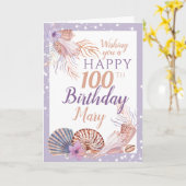 100e verjaardag Seashell Koral Kaart (Gele Bloem)