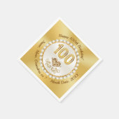 100e verjaardag servetten, 100e verjaardag servett servet (Hoek)