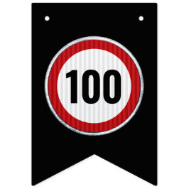 100e verjaardag Snelheidslimiet bord Vlaggetjes