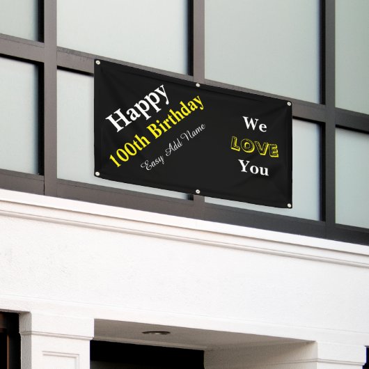 100e verjaardag spandoek (Buitenkant Gebouw)