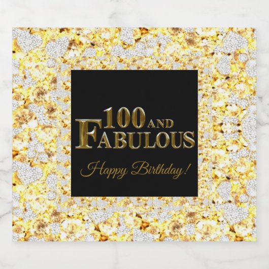 100e verjaardag sparkling wijnetiket (Enkel label)