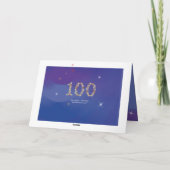 100e verjaardag - Sterrennummers - Blauw - 100 jaa Kaart (Achterkant)
