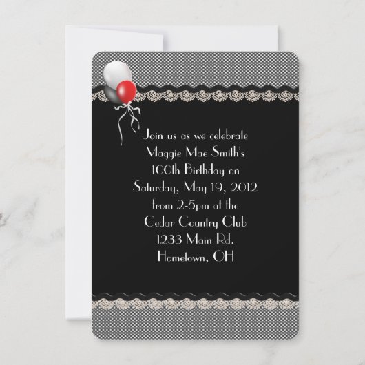 100e verjaardag uitnodiging (Achterkant)