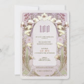 100e verjaardag Uitnodiging Art Nieuw bij Mucha (Voorkant)