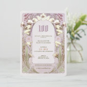 100e verjaardag Uitnodiging Art Nieuw bij Mucha (Staand voorkant)