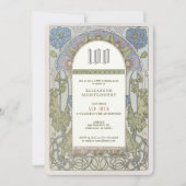 100e verjaardag Uitnodiging Art Nieuw bij Mucha (Voorkant)